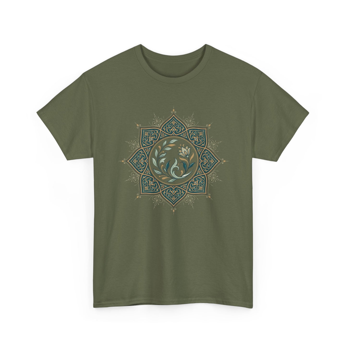 Olive Floral Lotus Tee